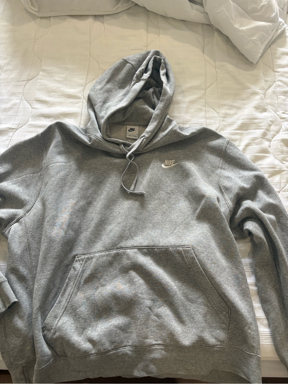 Nike Gray Pullover Hoodie with Small Chest Logo